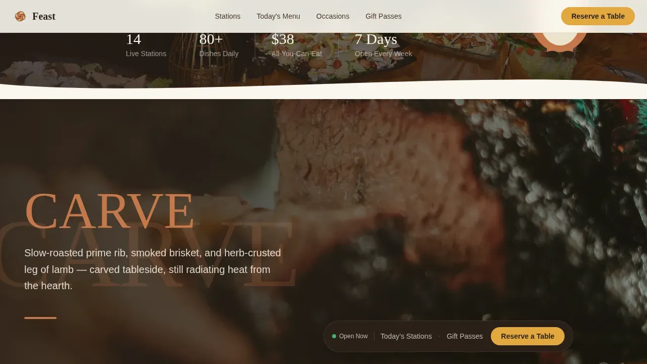 Unlimited Buffet Experience Landing Page Template