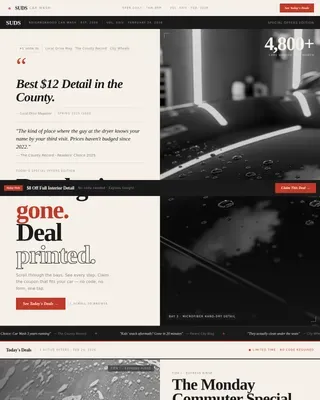 Premium Car Wash Offers Landing Page Template