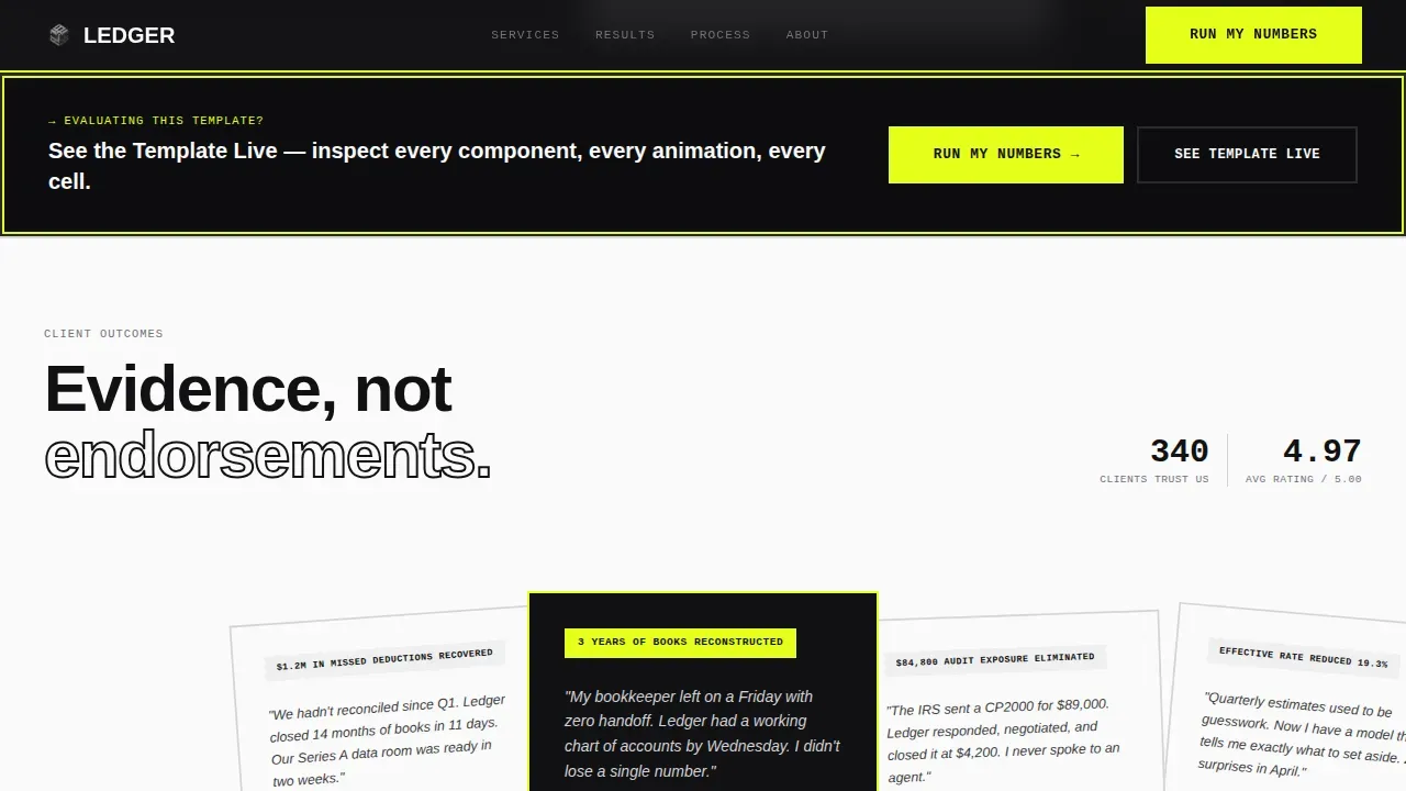 Accounting Digital Presence Booking Website Template