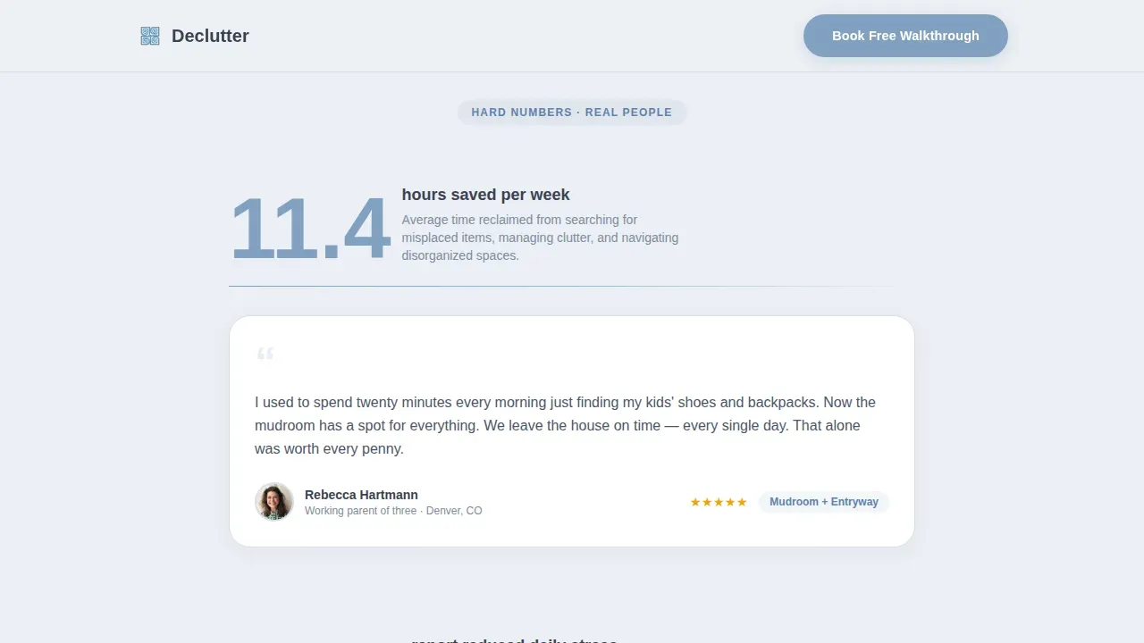Professional Organizer Booking Website Template