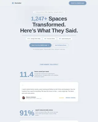 Professional Organizer Booking Website Template