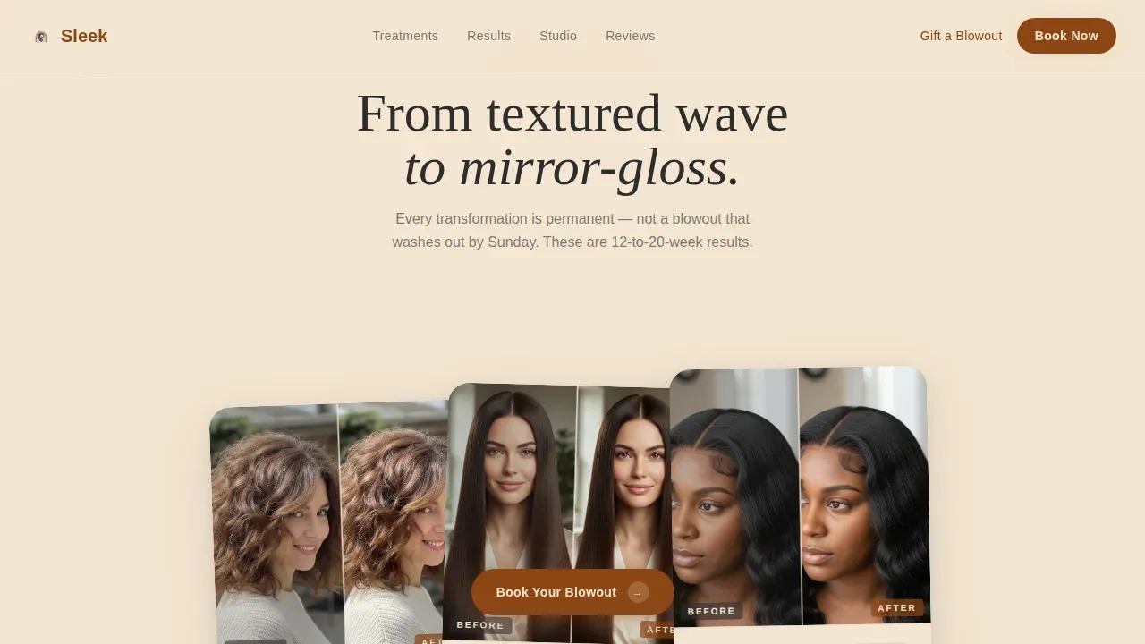 Premium Keratin Salon Landing Page Template