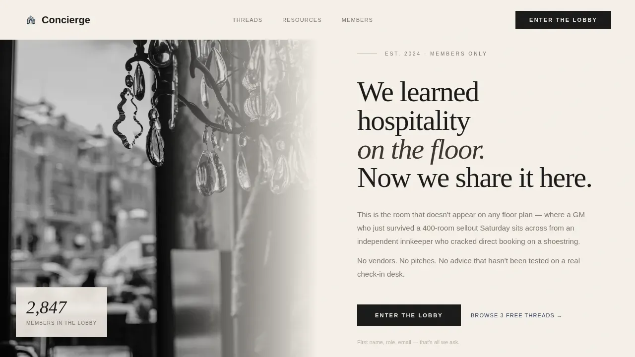 Luxury Hospitality Network Landing Page Template