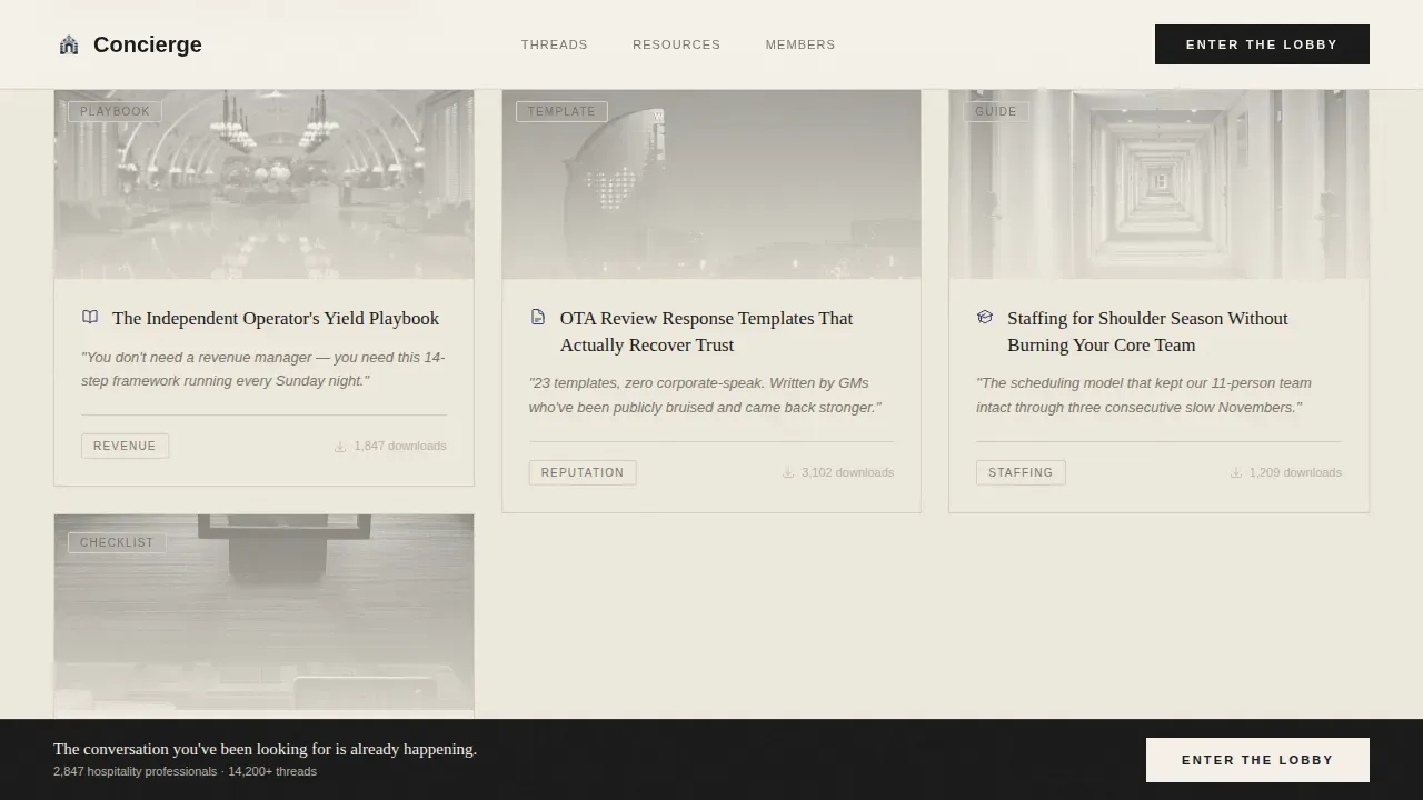 Luxury Hospitality Network Landing Page Template