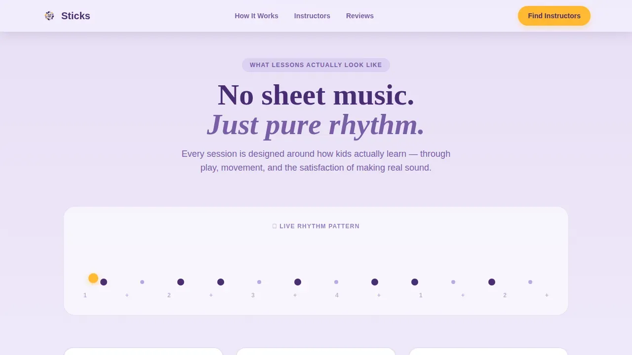 Kids Drum Instructor Directory Landing Page Template