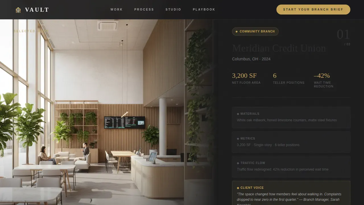 Bank Branch Design Landing Page Template