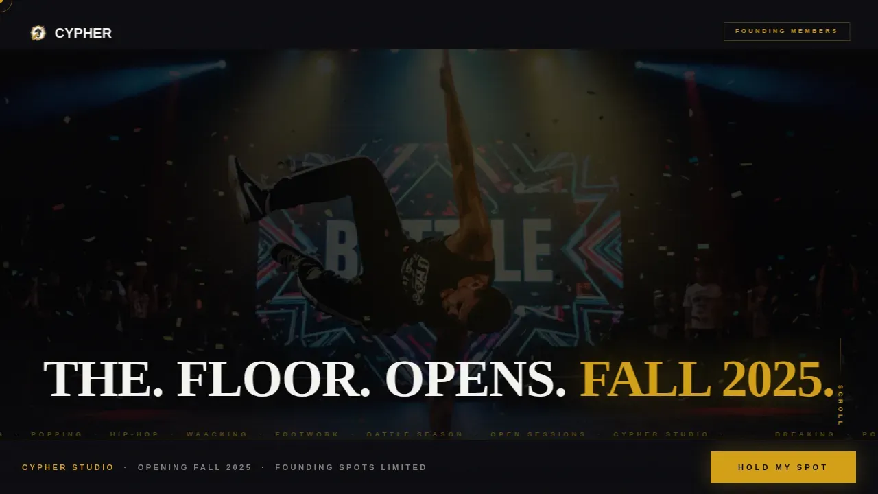 Bold Street Dance Studio Landing Page Template