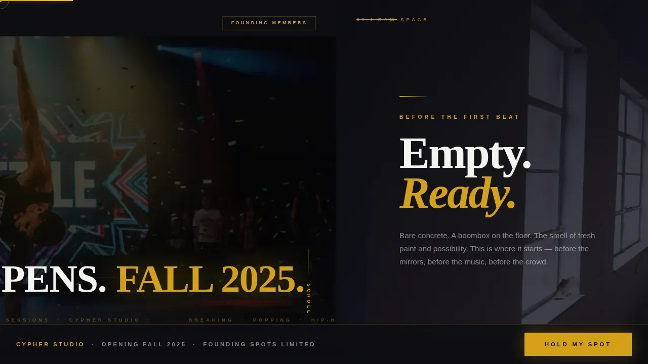 Bold Street Dance Studio Landing Page Template