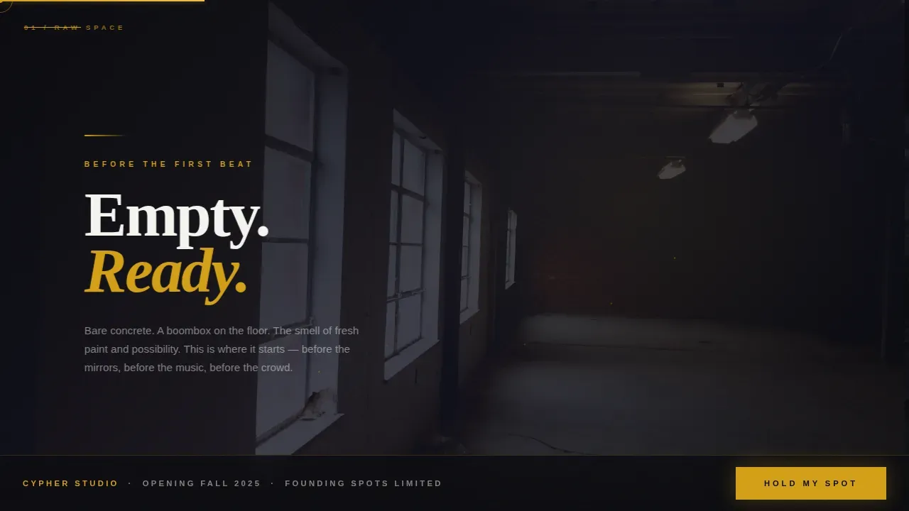 Bold Street Dance Studio Landing Page Template