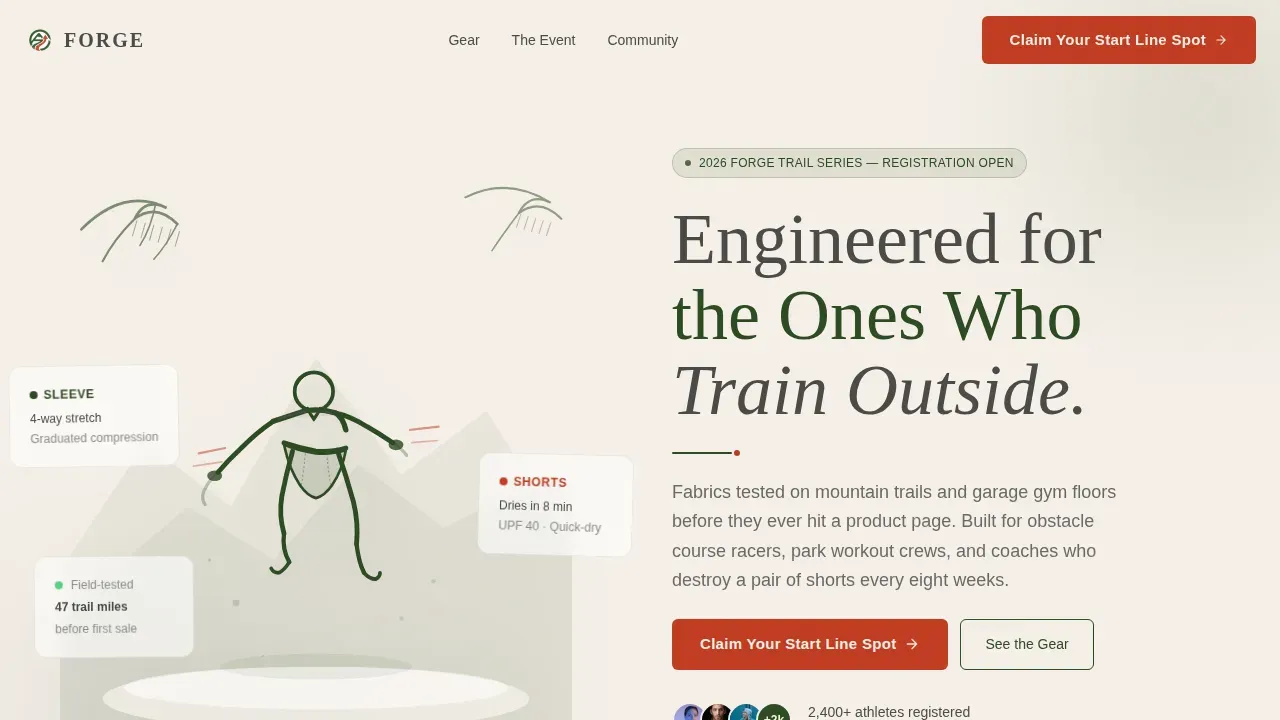 Outdoor Training Event Registration Landing Page Template