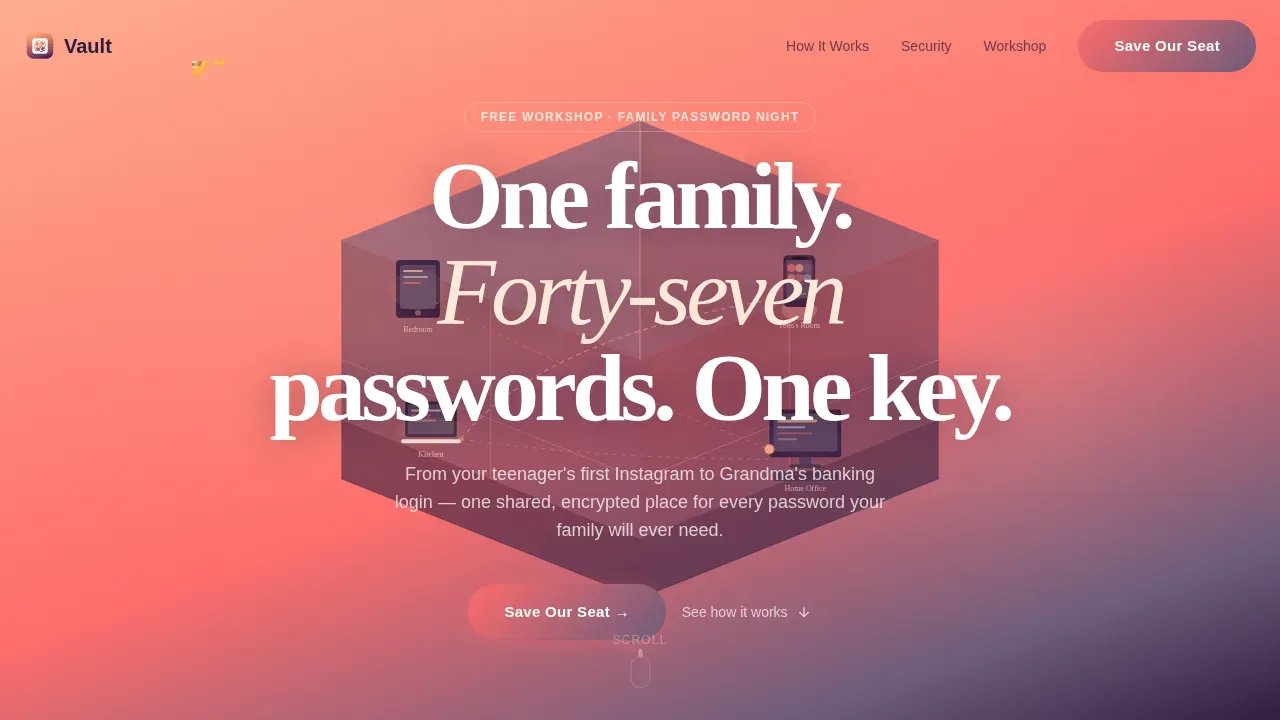 Family Password Manager Landing Page Template