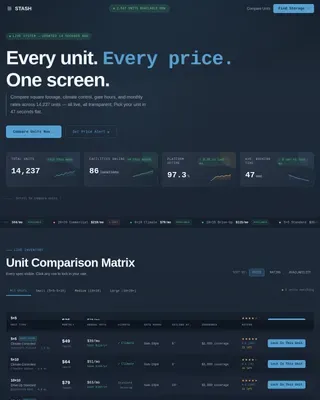 Self Storage Booking Landing Page Template