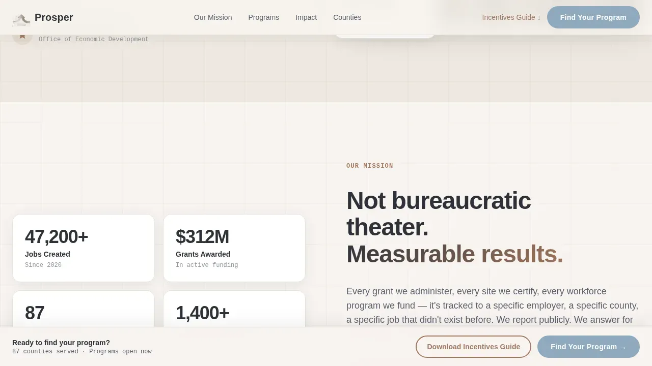 Economic Development Landing Page Template