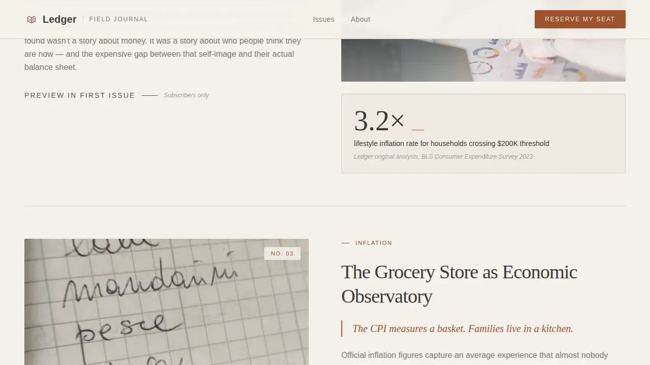 Heritage Editorial Personal Finance Newsletter Landing Page Template