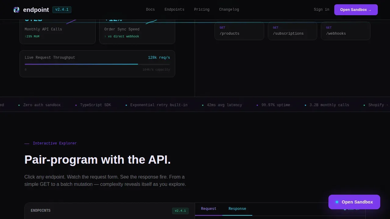 Unified D2C API Documentation Landing Page Template