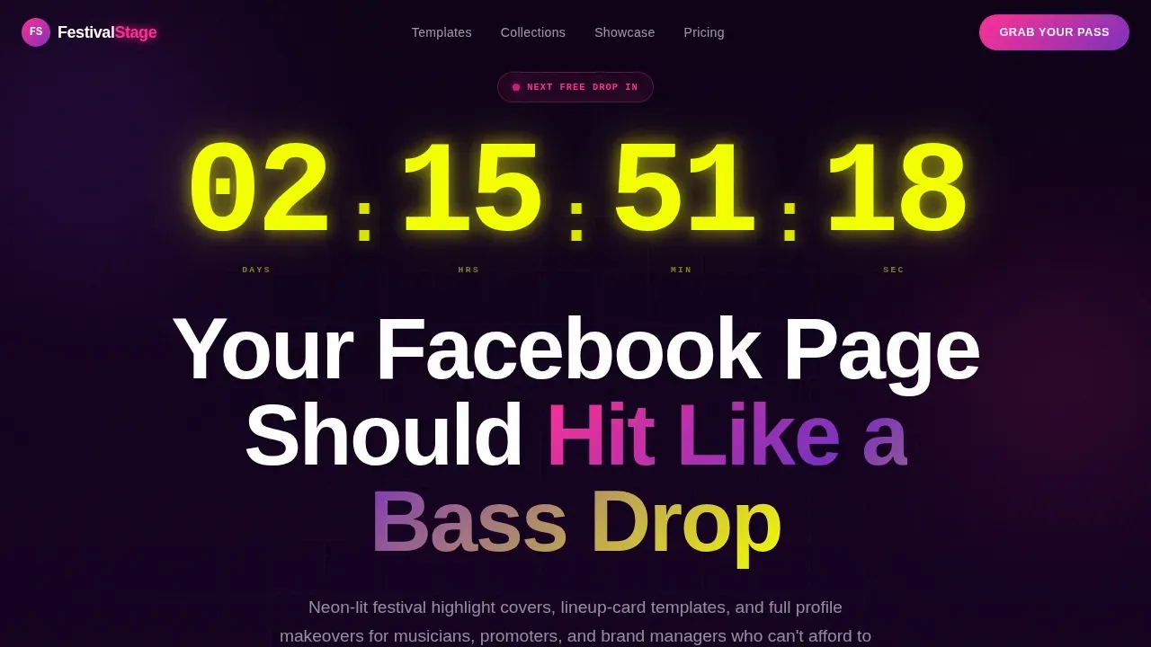 Vibrant Event Social Cover Landing Page Template