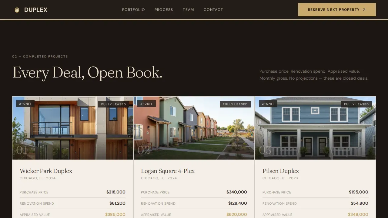 Duplex & Multi-Family Real Estate Portfolio Website Template