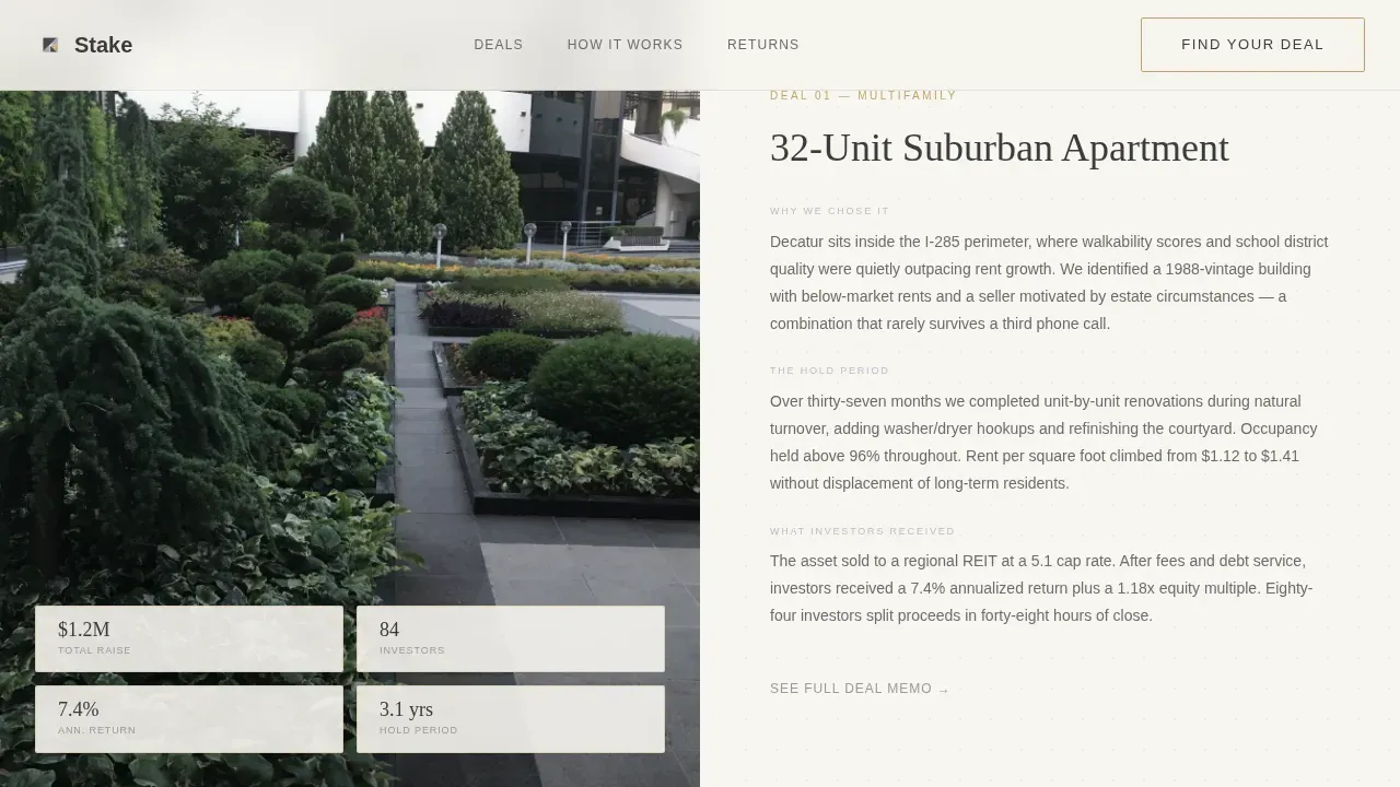Fractional Real Estate Investment Landing Page Template