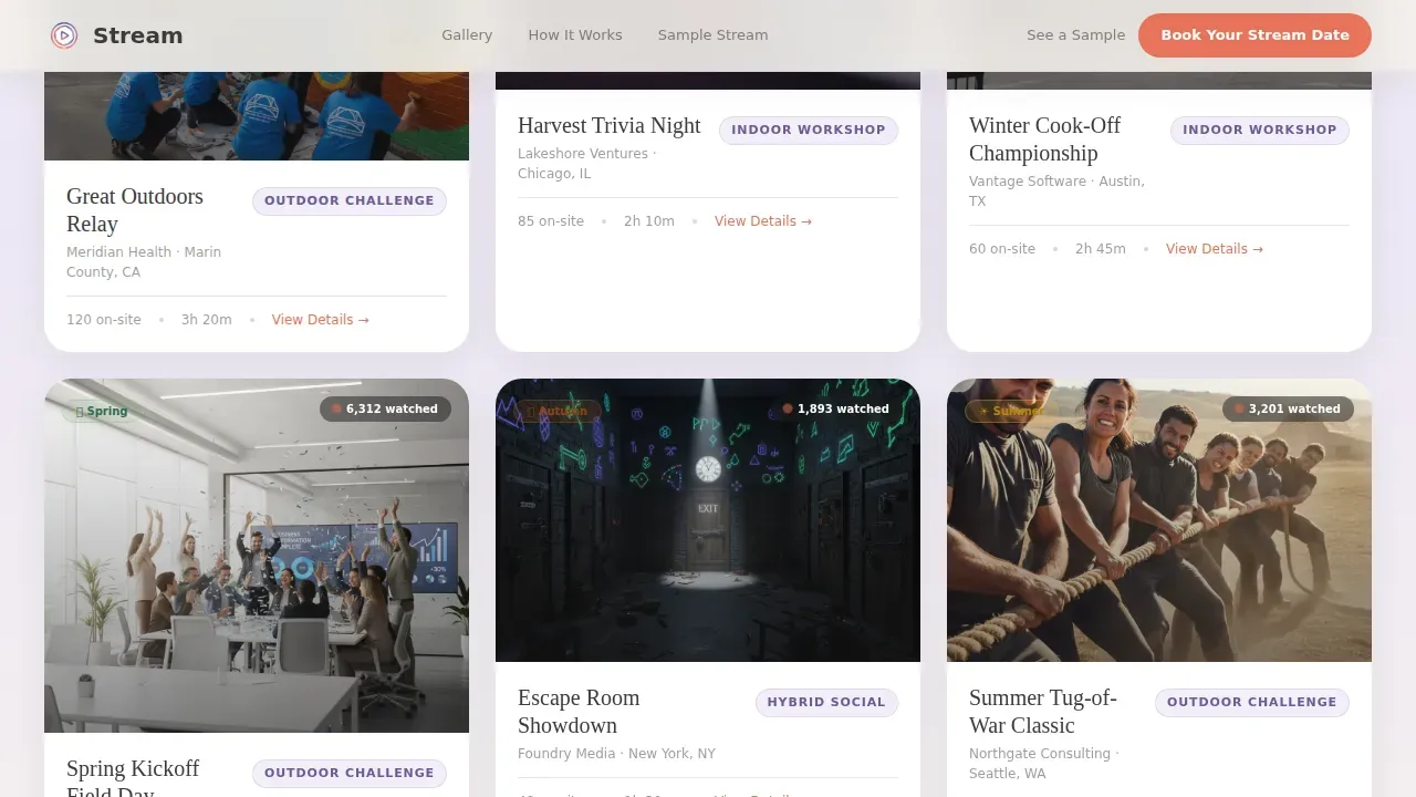 Interactive Team Experience Landing Page Template