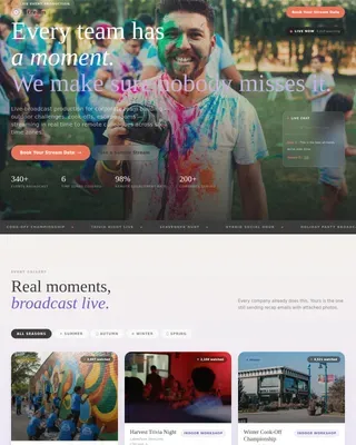 Interactive Team Experience Landing Page Template