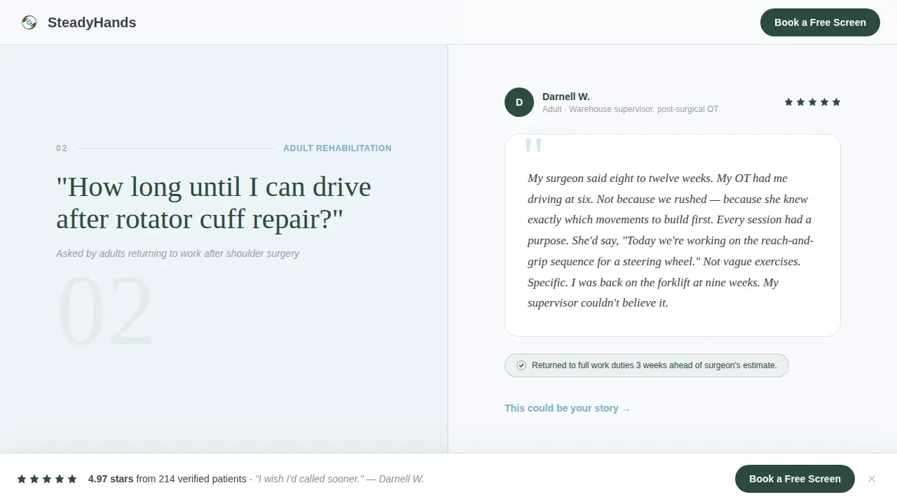 Occupational Therapist Review Landing Page Template