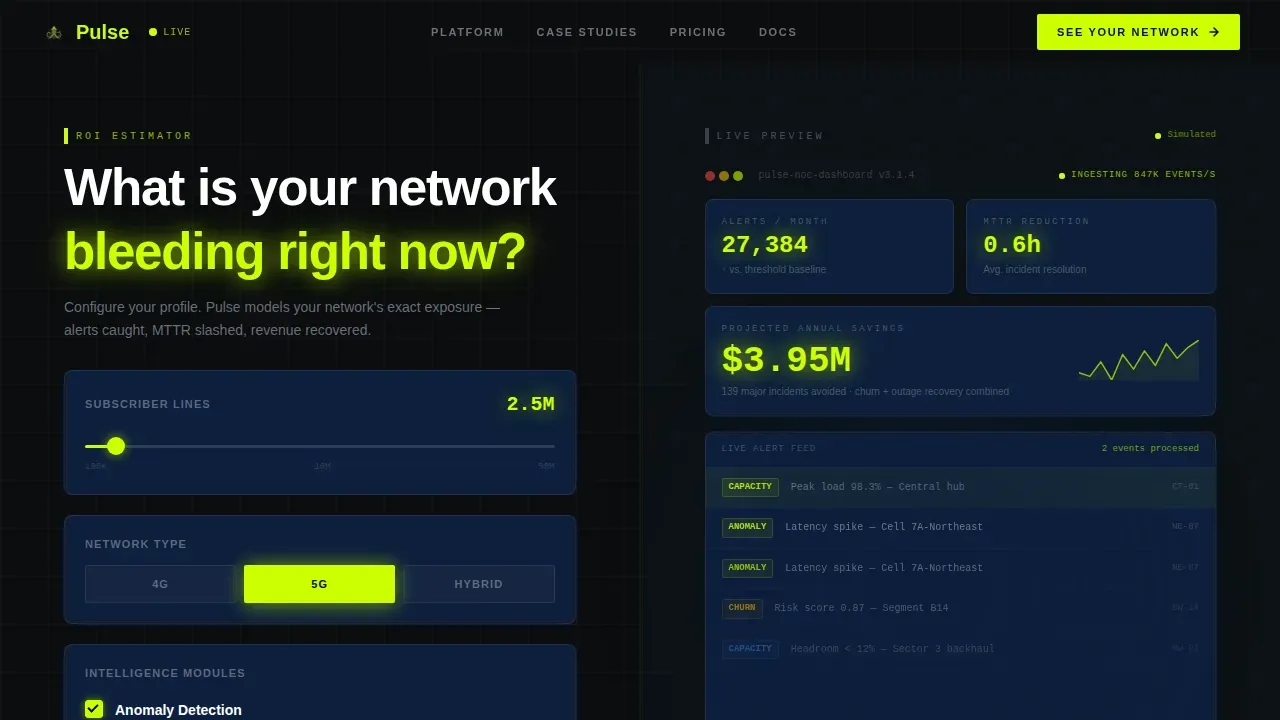 Advanced Network Monitoring Landing Page Template