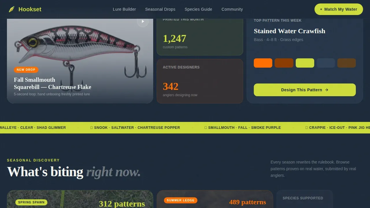 Bespoke Fishing Gear eCommerce Landing Page Template