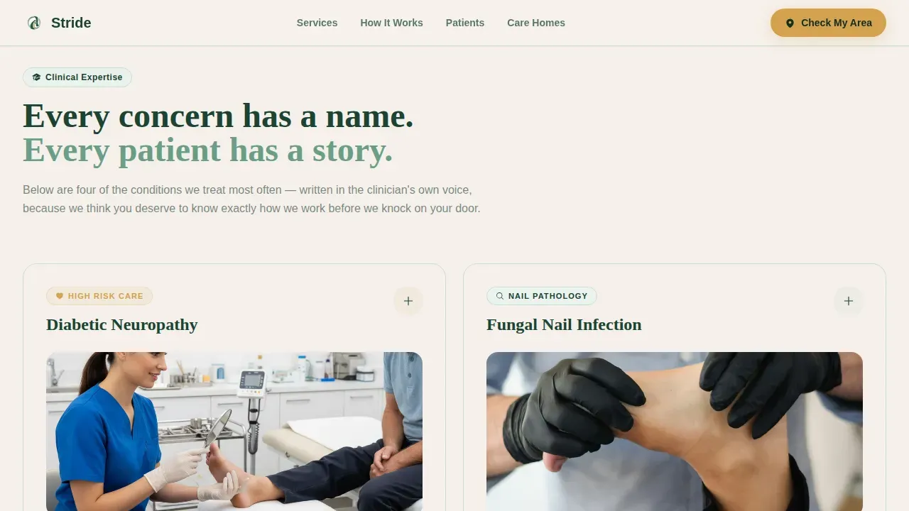 Mobile Podiatry Home Visit Landing Page Template