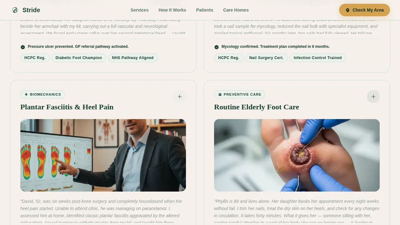Mobile Podiatry Home Visit Landing Page Template