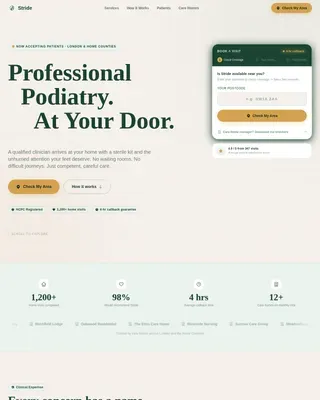 Mobile Podiatry Home Visit Landing Page Template