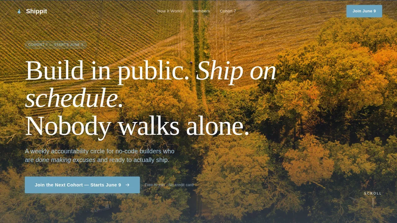 No-Code Accountability Group Landing Page Template