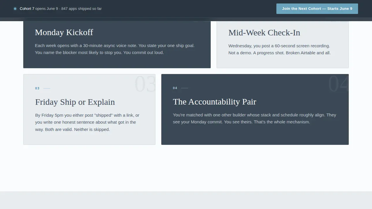 No-Code Accountability Group Landing Page Template