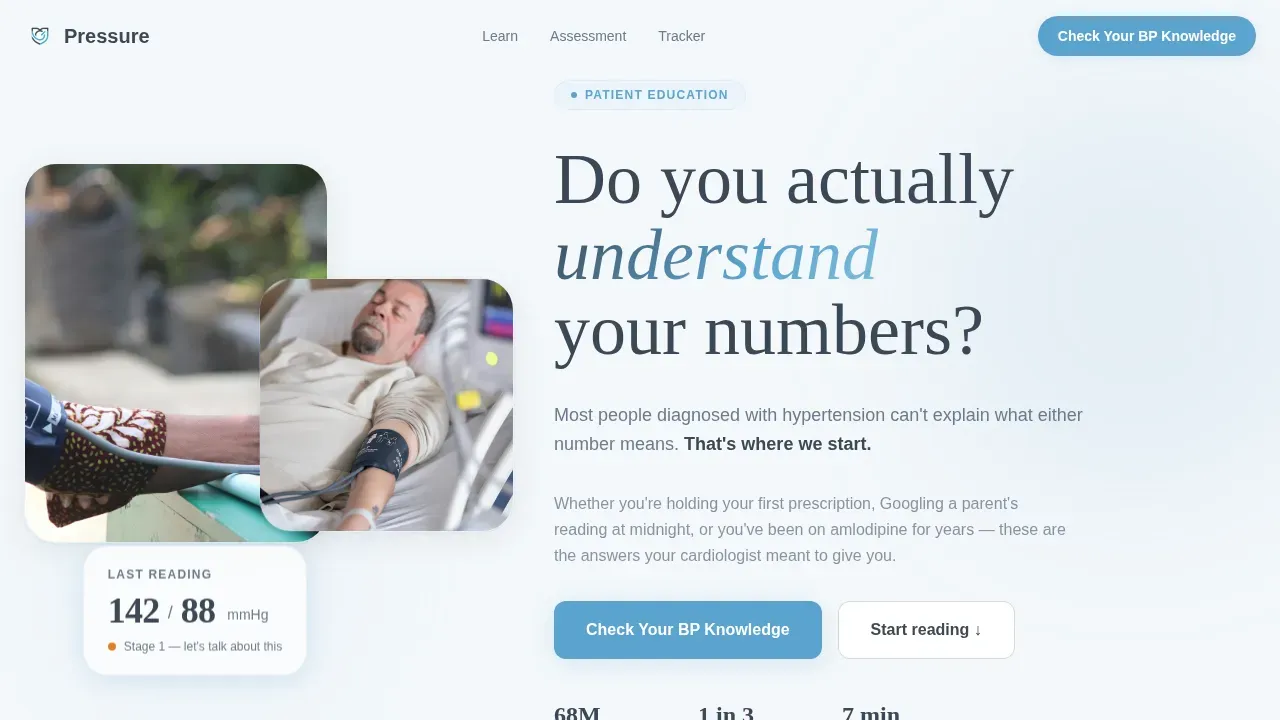Clinical Hypertension Education Landing Page Template