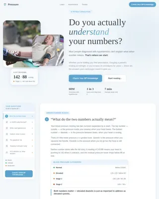 Clinical Hypertension Education Landing Page Template