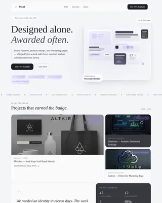 Award-Winning Freelance Designer Landing Page Template
