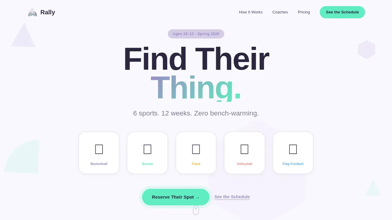 Tween (10-13) Products & Booking Website Template