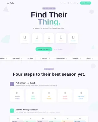 Tween (10-13) Products & Booking Website Template