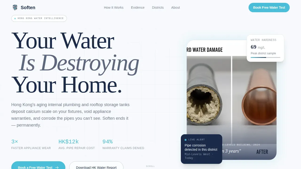 Hard Water Treatment | Free Website Template | Rocket