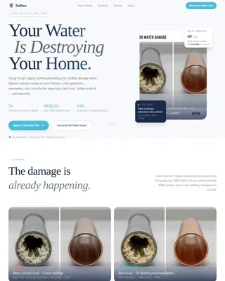 Hard Water Treatment | Free Website Template | Rocket
