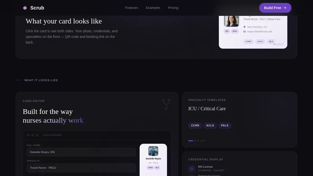 Digital Nurse Card Landing Page Template