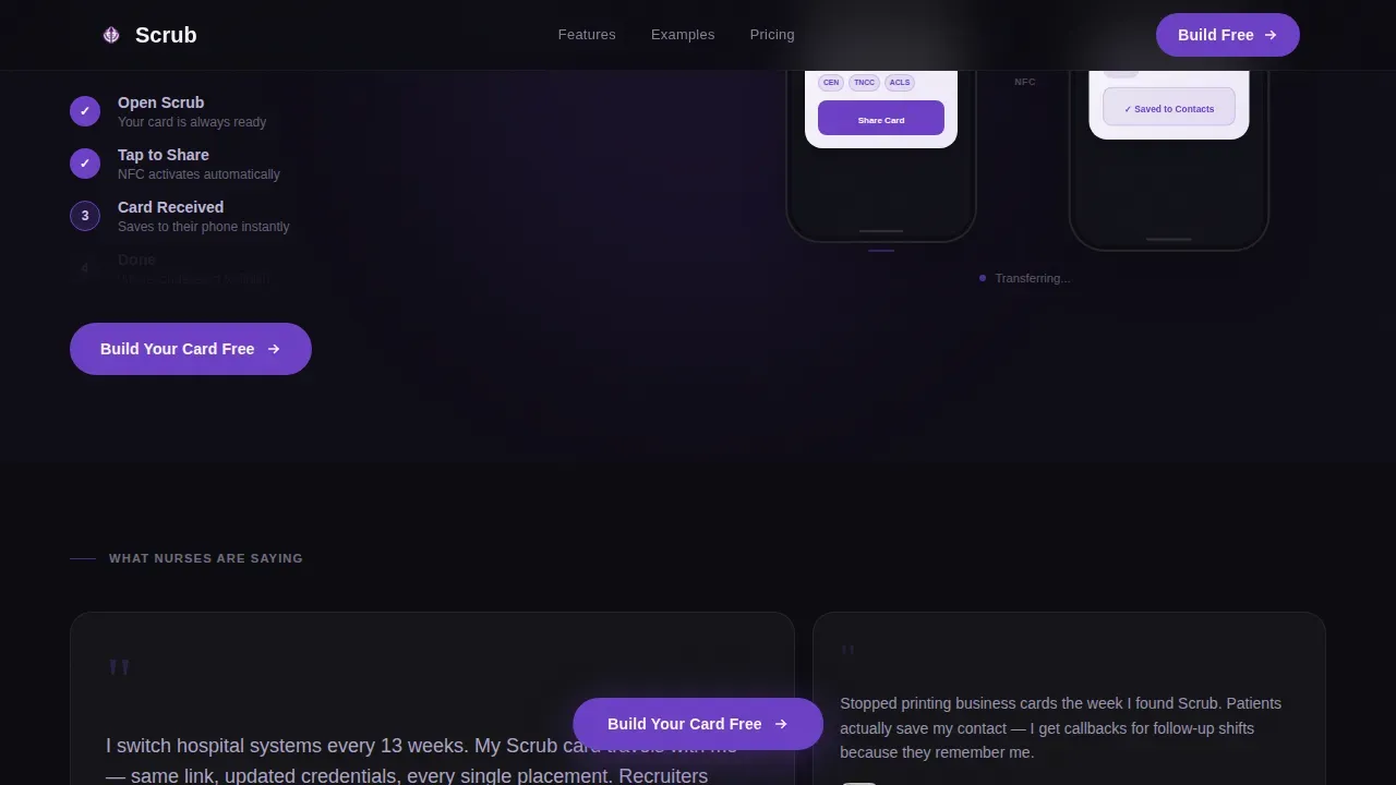 Digital Nurse Card Landing Page Template
