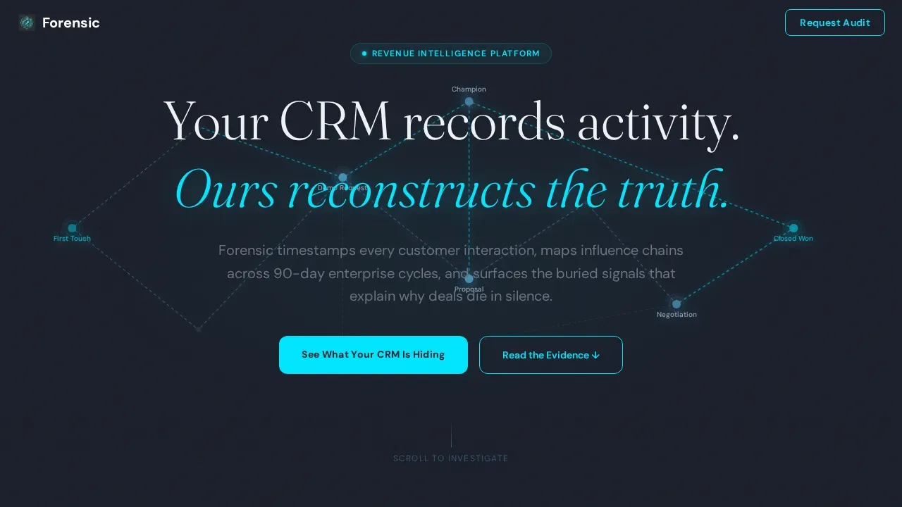 CRM Landing Page Template - Reconstruct the Truth