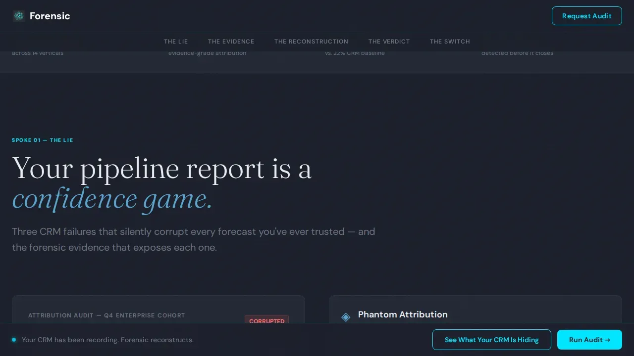 CRM Landing Page Template - Reconstruct the Truth