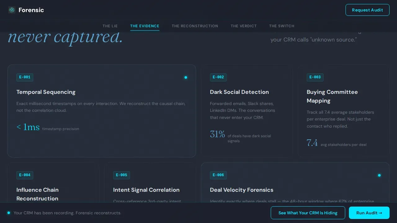 CRM Landing Page Template - Reconstruct the Truth