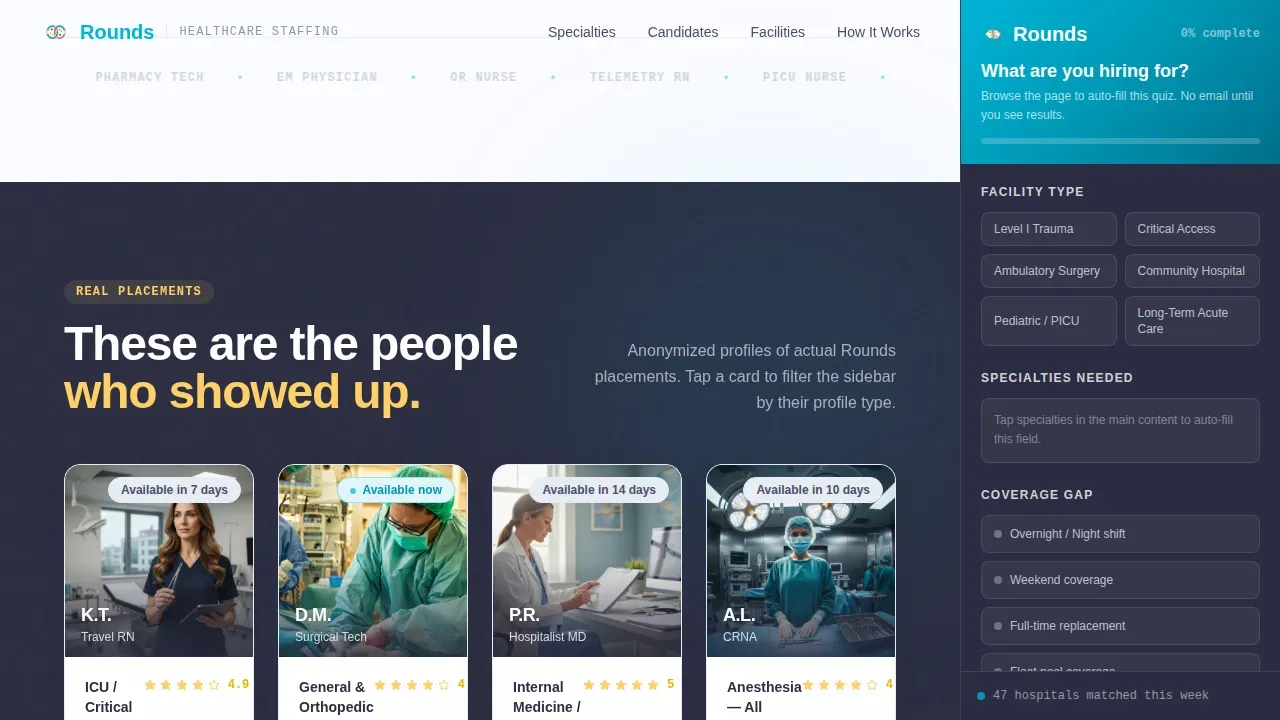 Premium Healthcare Staffing | Free Website Template | Rocket