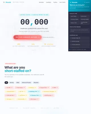 Premium Healthcare Staffing | Free Website Template | Rocket