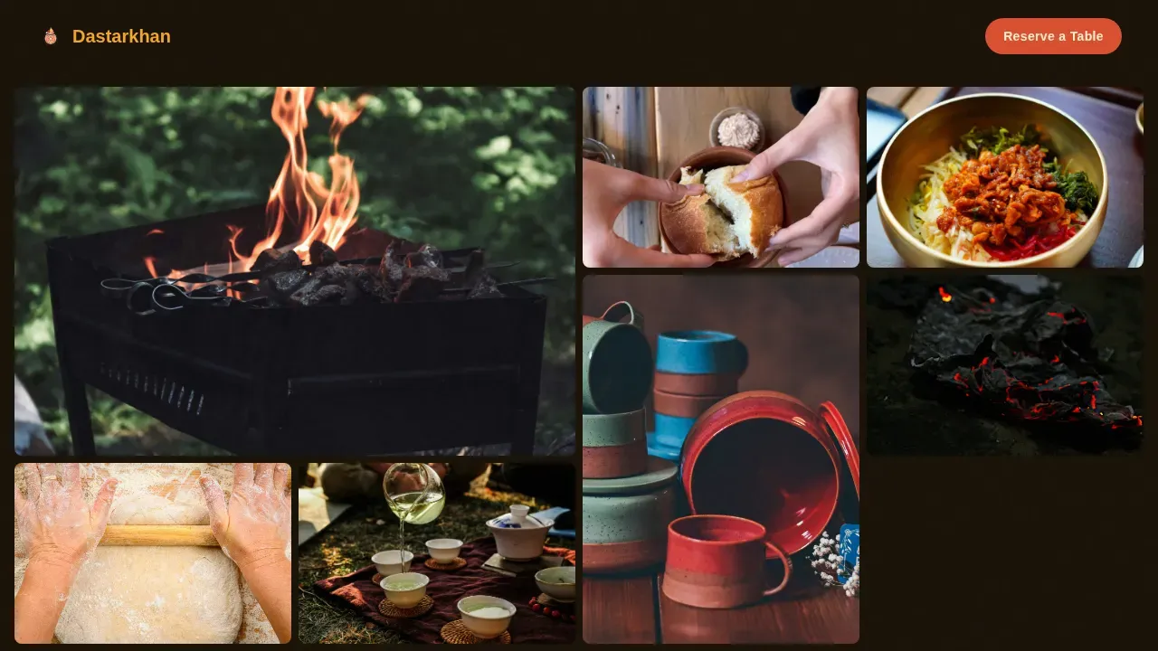Turkmen Restaurant Dining Reservation Landing Page