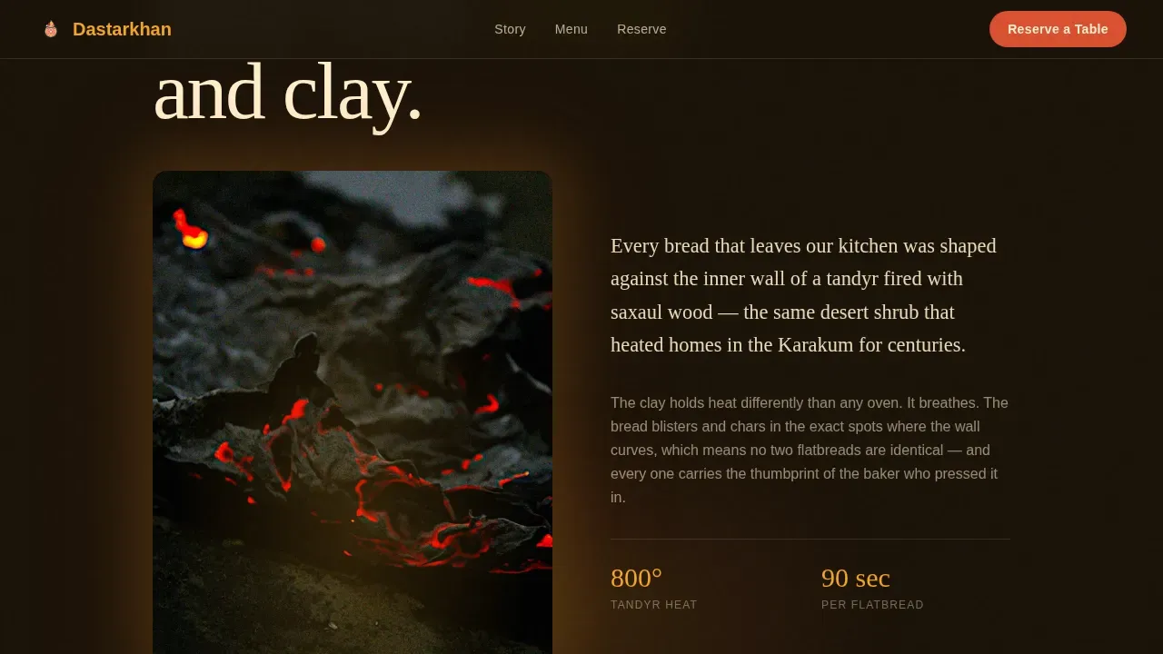 Turkmen Restaurant Dining Reservation Landing Page
