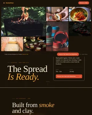 Turkmen Restaurant Dining Reservation Landing Page