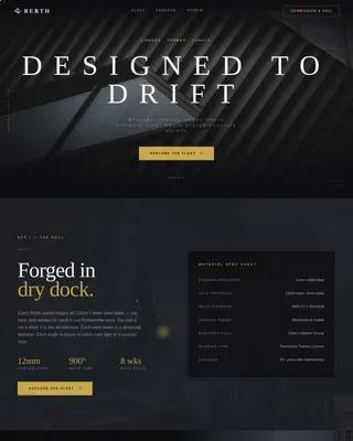 Bold Brutalist Houseboat Designer Landing Page Template